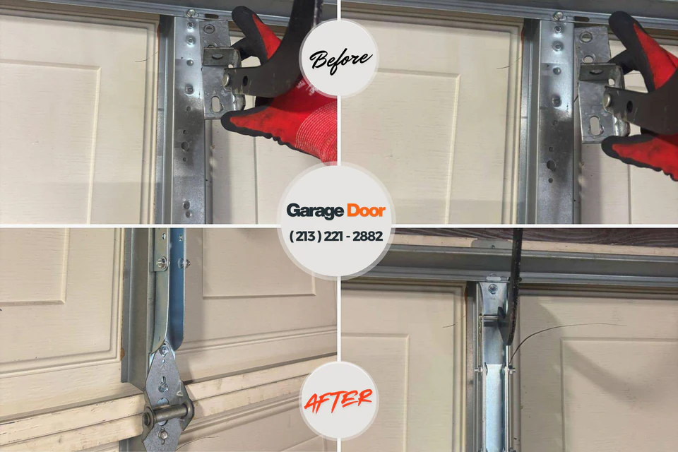 Before and after: garage door repair Rohnert Park, CA